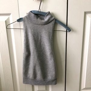 Grey High Neck Crop Top